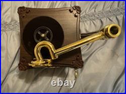 Mini Vintage Retro Phonograph Gramophone Vinyl Record Player Stereo Speakers 3.5