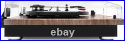 Montauk Vinyl Record Player, Farmhouse Walnut Finish, 3-Speed Belt Driven Turnta Montauk Vinyl Record Player, Farmhouse Walnut Finish, 3-Speed Belt Driven Turnta