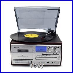 Multifunctional Vintage Phonograph 3 Speed Adjustable Vinyl Record Player
