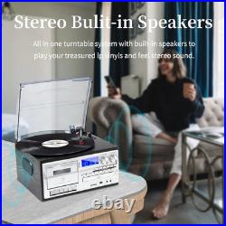Multifunctional Vintage Phonograph 3 Speed Adjustable Vinyl Record Player