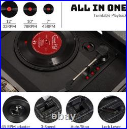 Multifunctional Vintage Phonograph 3 Speed Adjustable Vinyl Record Player