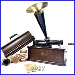 NEAR MINT 1907 Edison Home 2-Minute Cylinder Phonograph Record Player + 14 Horn NEAR MINT 1907 Edison Home 2-Minute Cylinder Phonograph Record Player + 14 Horn