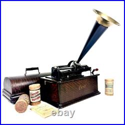 NEAR MINT 1907 Edison Home 2-Minute Cylinder Phonograph Record Player + 14 Horn NEAR MINT 1907 Edison Home 2-Minute Cylinder Phonograph Record Player + 14 Horn