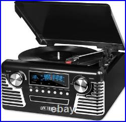 NEW 50's Retro Bluetooth Record Player & Multimedia Center with Built-in Speakers