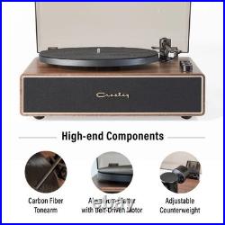 NEW Crosley Stave Record Player CR6046A-WAGL Walnut/Gold 33-1/3 & 45rpm 60W