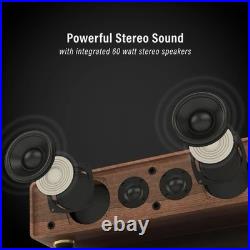 NEW Crosley Stave Record Player CR6046A-WAGL Walnut/Gold 33-1/3 & 45rpm 60W