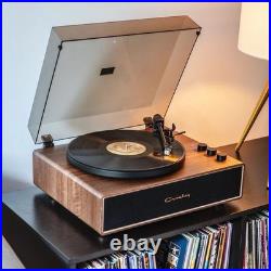 NEW Crosley Stave Record Player CR6046A-WAGL Walnut/Gold 33-1/3 & 45rpm 60W