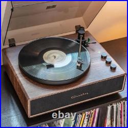 NEW Crosley Stave Record Player CR6046A-WAGL Walnut/Gold 33-1/3 & 45rpm 60W