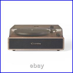 NEW Crosley Stave Record Player CR6046A-WAGL Walnut/Gold 33-1/3 & 45rpm 60W