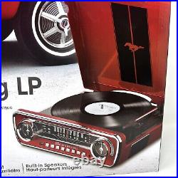 NEW Ford Mustang RECORD PLAYER (red) LP 4-in-1 Turntable System By ION RARE