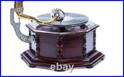 Nautical Gramophone Fully Functional Working Phonograph, win-up record player