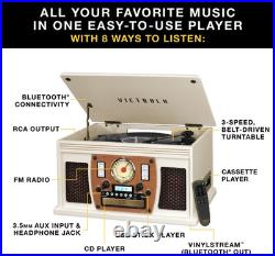 Navigator 8-In-1 Bluetooth Record Player with Built-In Speakers- 3 Speed Turntab