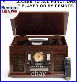 Navigator 8-In-1 Bluetooth Record Player with Built-In Speakers- 3 Speed Turntab
