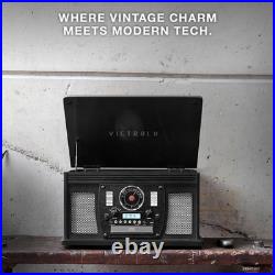 Navigator 8-In-1 Bluetooth Record Player with Built-In Speakers- 3 Speed Turntab