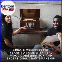 Navigator 8-In-1 Bluetooth Record Player with Built-In Speakers- 3 Speed Turntab