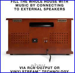 Navigator 8-In-1 Bluetooth Record Player with Built-In Speakers- 3 Speed Turntab