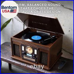 Navigator 8-In-1 Bluetooth Record Player with Built-In Speakers- 3 Speed Turntab