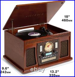 Navigator 8-In-1 Bluetooth Record Player with Built-In Speakers- 3 Speed Turntab