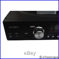 New Black Jensen Home Stereo Am / Fm Radio 3-speed Vinyl Record Player Turntable