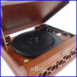 New Pyle PVNTT6UMRBT Home Audio Vintag Classic Bluetooth Turntable Record Player