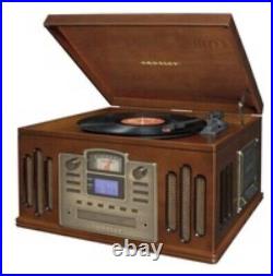 New in Box Crosley 3 Speed Record Player Entertainment Center, Cassette AM/FM
