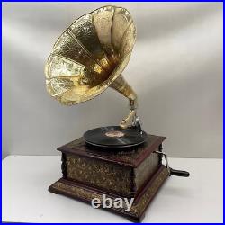 Nostalgic Gramophone Phonograph New Working Record Player Antique Style