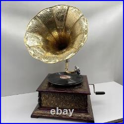 Nostalgic Gramophone Phonograph New Working Record Player Antique Style