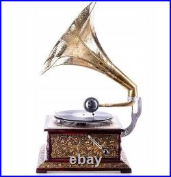 Nostalgic Gramophone Phonograph New Working Record Player Antique Style Ha