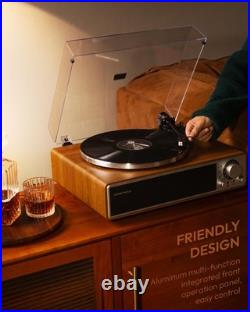 ONE-Q All-in-one Vinyl Record Player with Bluetooth 5.4, HiFi Turntable Built-in