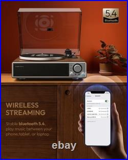 ONE-Q All-in-one Vinyl Record Player with Bluetooth 5.4, HiFi Turntable Built-in