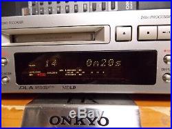 ONKYO MD Mini Disc Recorder MD-105TX Silver High Speed Audio MDLP SP JP Used