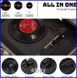 ORCC Bluetooth 3-speed 10-in-1 Record Player CD Cassette Nostalgic Turntable US ORCC Bluetooth 3-speed 10-in-1 Record Player CD Cassette Nostalgic Turntable US