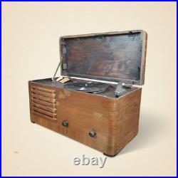 Old Tube Record Player Wood Cabinet Phonograph Turns Galvin Motorola Speaker 40s