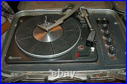 Old Vintage Suitcase Record Player Masterwork Fidelity Garrard Stereo Phonograph