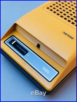 Orange Philips 133 Portable Design Record Player Turntable 1970s Rare Vintage
