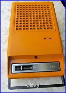 Orange Philips 133 Portable Record Player Atomic Age Retro 70s révisé