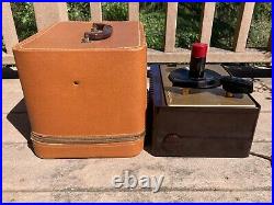 Original RCA VICTOR 45-EY-2 RECORD PLAYER PHONOGRAPH working withcase & records