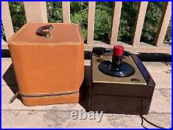 Original RCA VICTOR 45-EY-2 RECORD PLAYER PHONOGRAPH working withcase & records