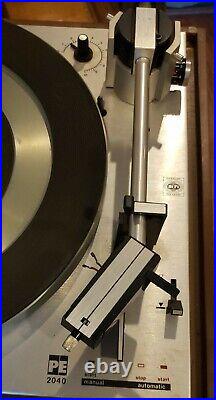 Perpetuum Ebner Turntable PE 2040 Vintage Record Player & COVER PARTS AS IS