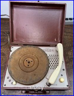Philco C-1332-121 Portable Suitcase 3 Speed Tube Phonograph Record Player AS IS
