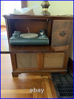 Philco Radio-Phonograph Console Record Player Turntable Cabinet Model 46-1213