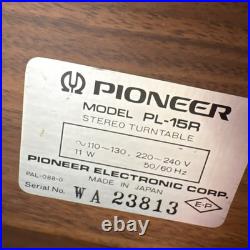 Pioneer PL-15R Stereo Turntable Belt Drive Woodgrain Brown 33/45 RPM