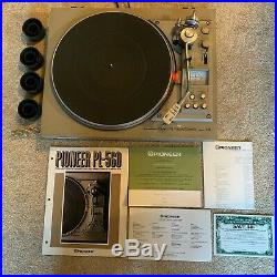 Pioneer PL-560 Quartz Direct Drive Fully Automatic Record Player Turntable