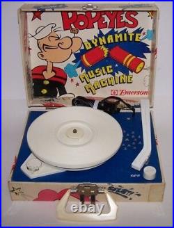 Popeye's Dynomite Music Machine Portable Record Player Turntable Works Emerson