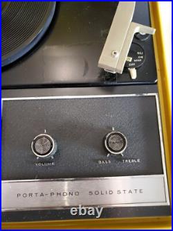 Porta Phono, Major Phonograph model 220U, portable yellow vintage record player