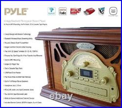 Pyle Retro Vintage Classic Style Bluetooth Turntable Phonograph Record Player