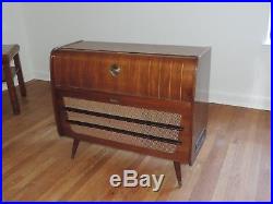 RARE 1950's OLYMPIC OPTA DOMINO 4 BAND RADIO RECORD PLAYER CONSOLE Works Exc