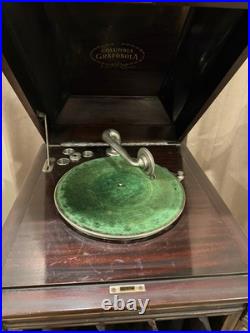 RARE Antique Columbia Grafonola PhonographFloor Cabinet Record PlayerPlug-In