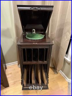 RARE Antique Columbia Grafonola PhonographFloor Cabinet Record PlayerPlug-In
