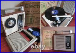 RARE RECORD PLAYER Vintage Electra Radio Corp P-801 am/fm portable RETRO MCM